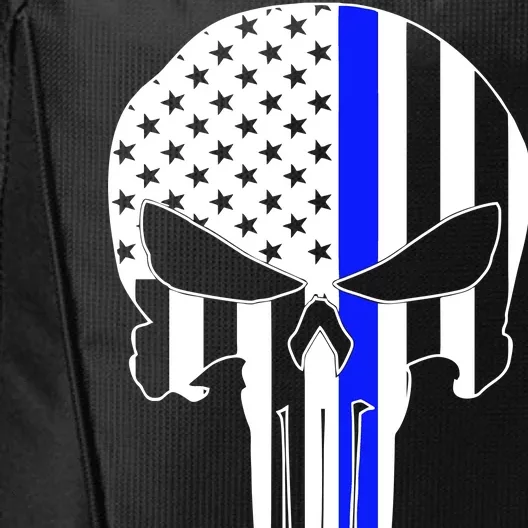 Police USA Skull Thin Blue Line City Backpack