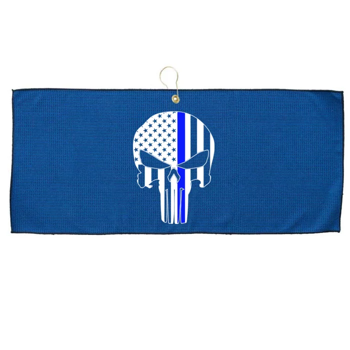 Police USA Skull Thin Blue Line Large Microfiber Waffle Golf Towel