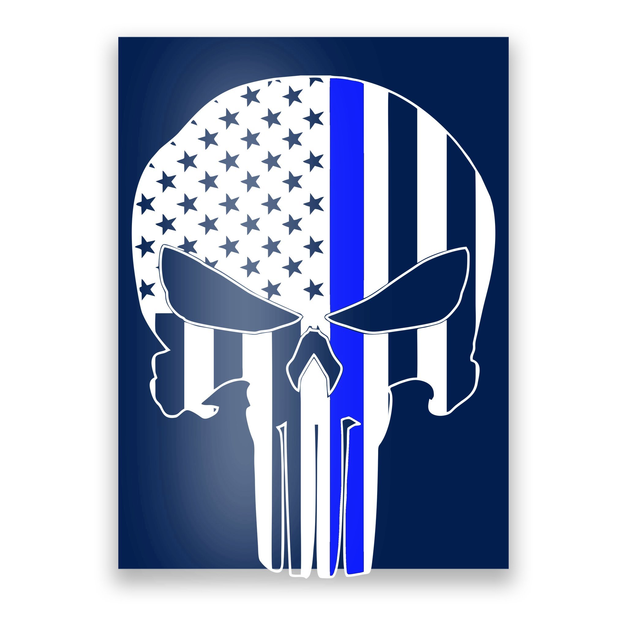 Thin Blue Line Skull 