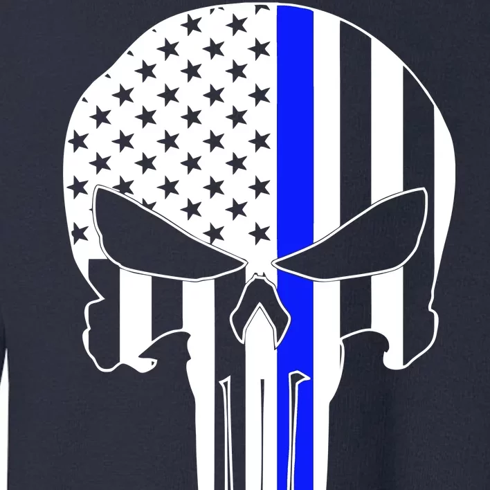 Police USA Skull Thin Blue Line Toddler Sweatshirt