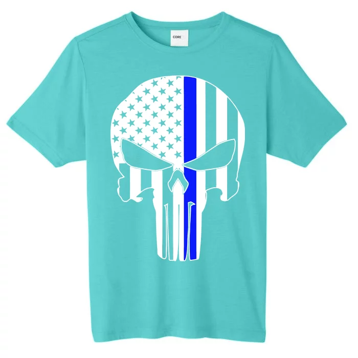 Police USA Skull Thin Blue Line ChromaSoft Performance T-Shirt