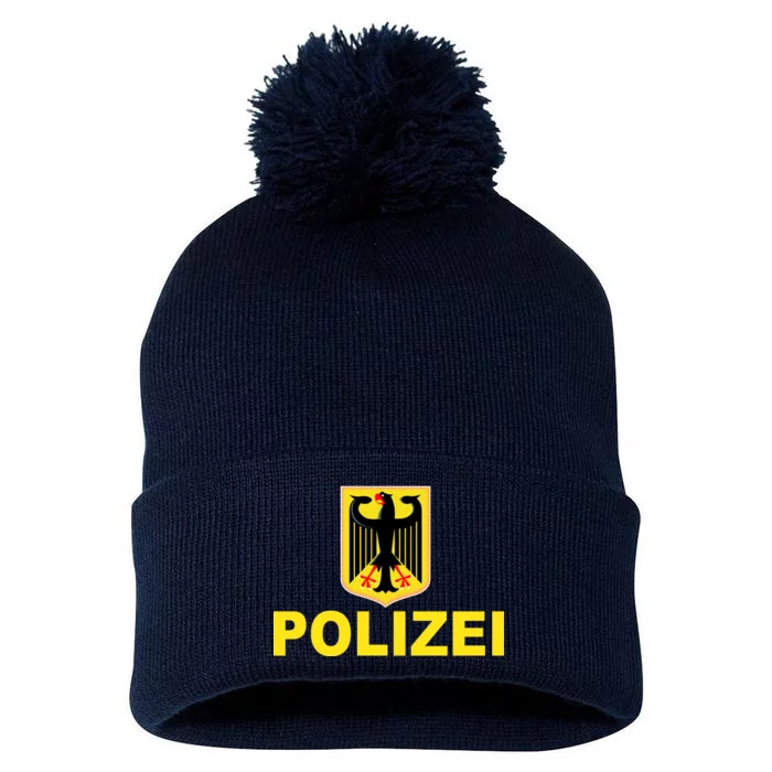 Polizei German Flag Pom Pom 12in Knit Beanie