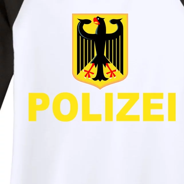 Polizei German Flag Women's Tri-Blend 3/4-Sleeve Raglan Shirt