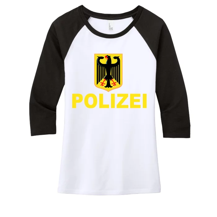 Polizei German Flag Women's Tri-Blend 3/4-Sleeve Raglan Shirt