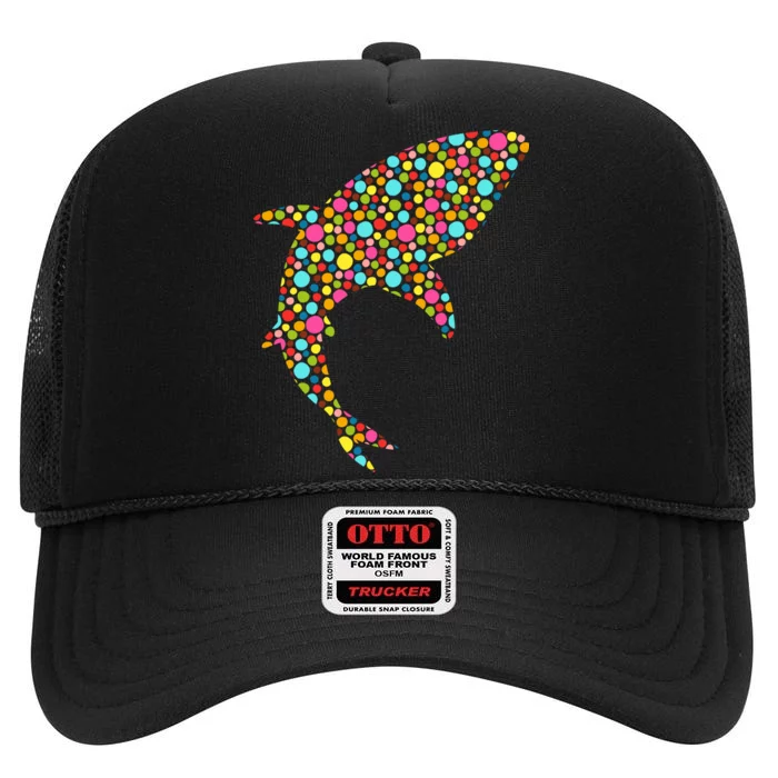 Polka Dot Shark International Dot Day High Crown Mesh Trucker Hat