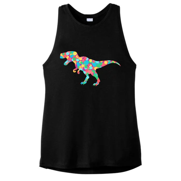 Polka Dot T-Rex International Dot Day Ladies Tri-Blend Wicking Tank