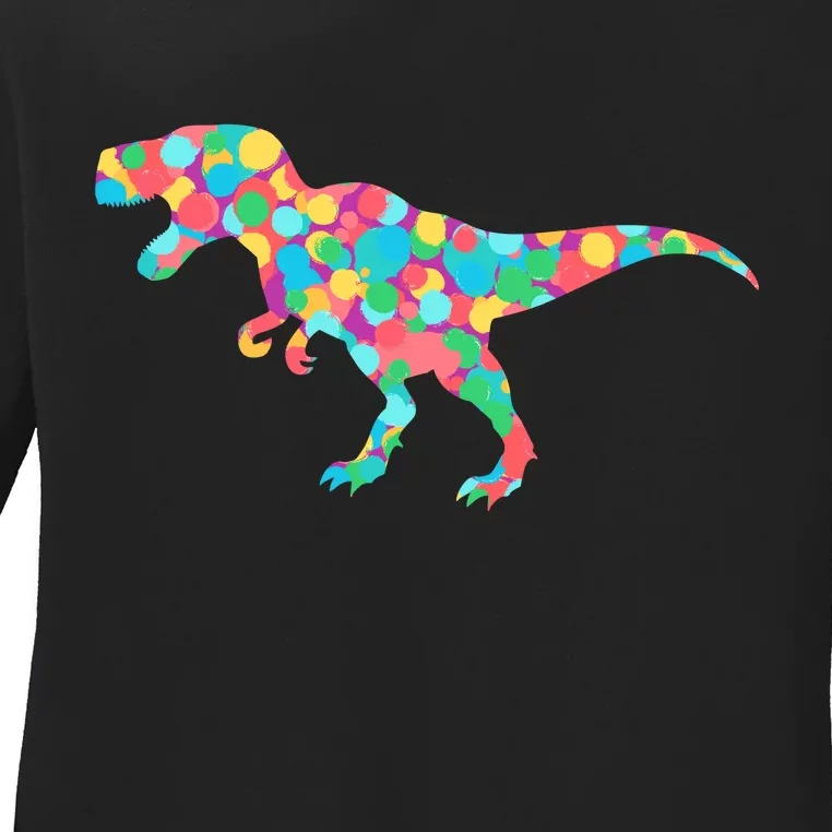 Polka Dot T-Rex International Dot Day Ladies Long Sleeve Shirt