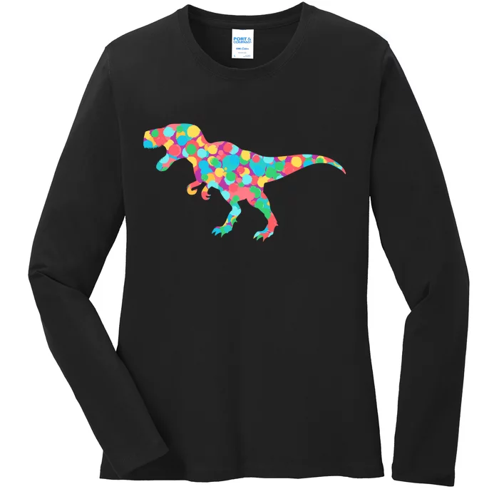 Polka Dot T-Rex International Dot Day Ladies Long Sleeve Shirt