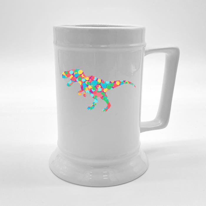 Polka Dot T-Rex International Dot Day Front & Back Beer Stein