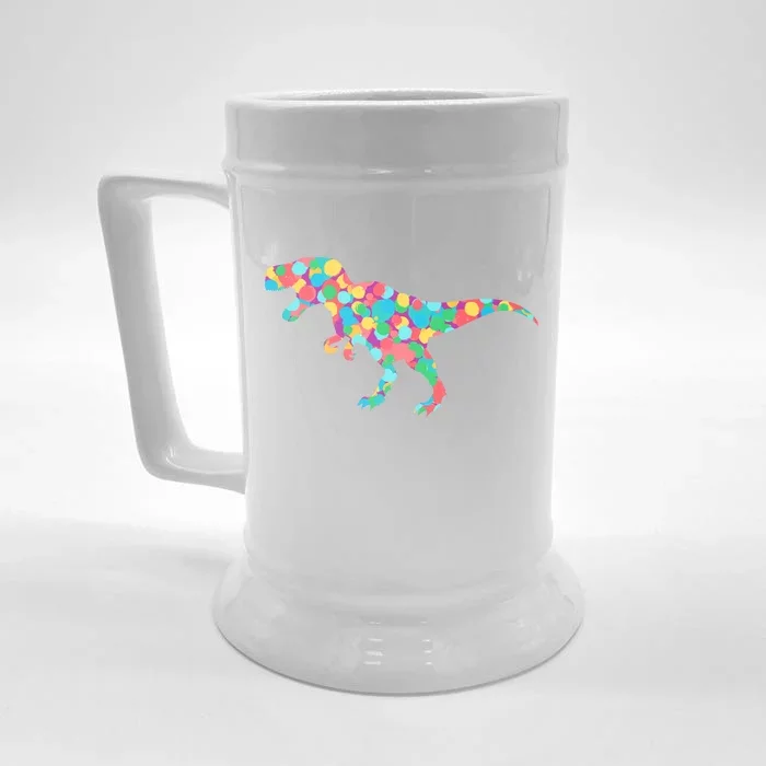 Polka Dot T-Rex International Dot Day Front & Back Beer Stein