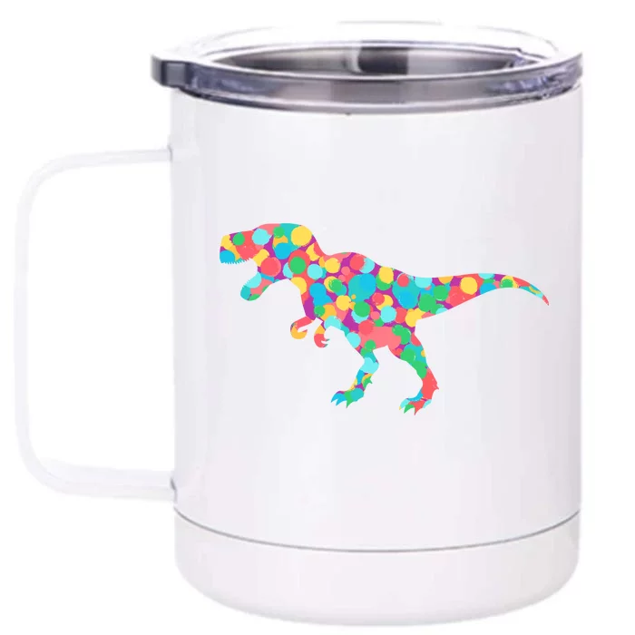 Polka Dot T-Rex International Dot Day Front & Back 12oz Stainless Steel Tumbler Cup