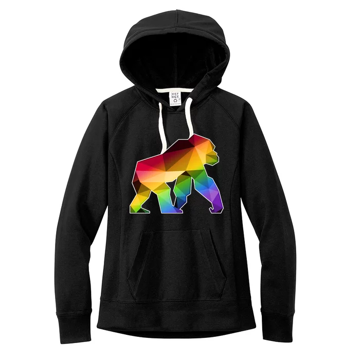 Polygon Crystal Gorilla Women's Fleece Hoodie