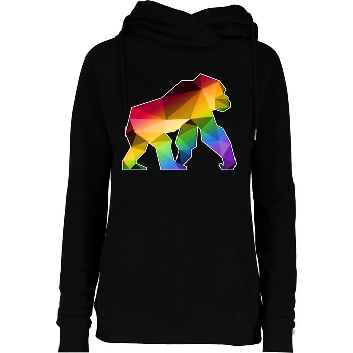 Polygon Crystal Gorilla Womens Funnel Neck Pullover Hood