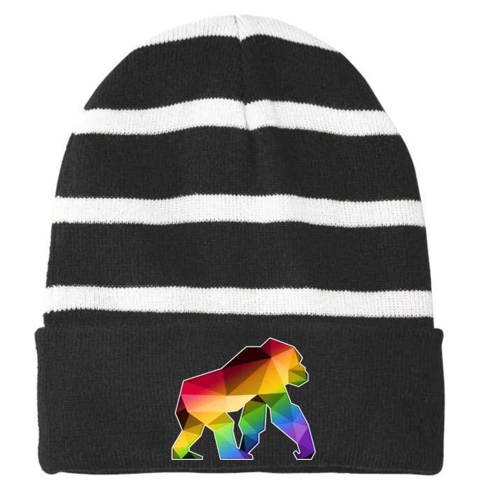 Polygon Crystal Gorilla Striped Beanie with Solid Band