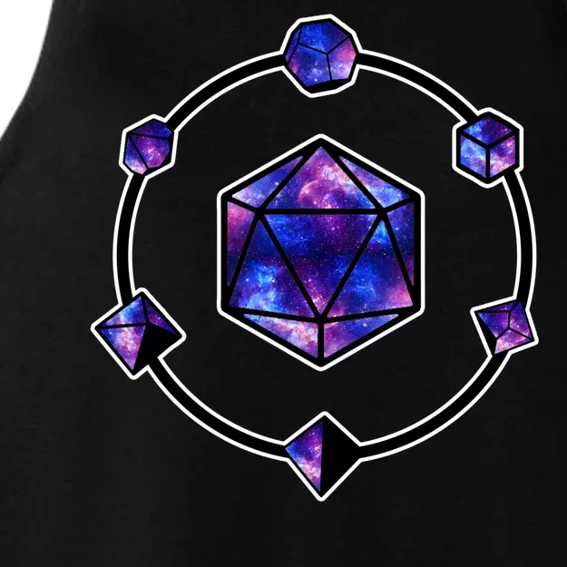 Polyhedral Dice Galaxy Circle Ladies Tri-Blend Wicking Tank