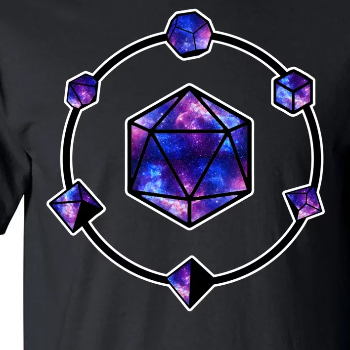 Polyhedral Dice Galaxy Circle Tall T-Shirt