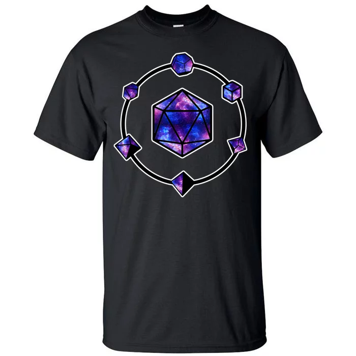 Polyhedral Dice Galaxy Circle Tall T-Shirt