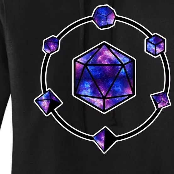 Polyhedral Dice Galaxy Circle Women's Pullover Hoodie