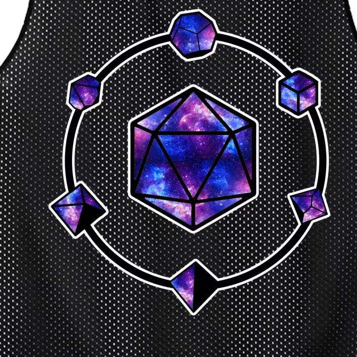 Polyhedral Dice Galaxy Circle Mesh Reversible Basketball Jersey Tank