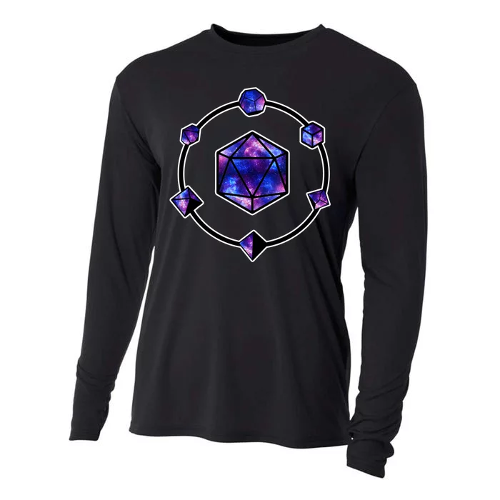 Polyhedral Dice Galaxy Circle Cooling Performance Long Sleeve Crew