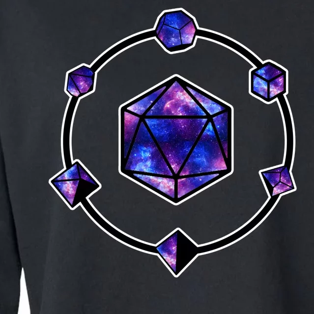 Polyhedral Dice Galaxy Circle Cropped Pullover Crew