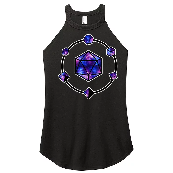 Polyhedral Dice Galaxy Circle Women’s Perfect Tri Rocker Tank