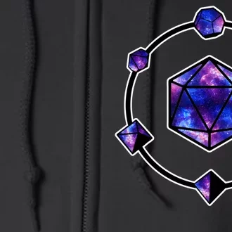 Polyhedral Dice Galaxy Circle Full Zip Hoodie