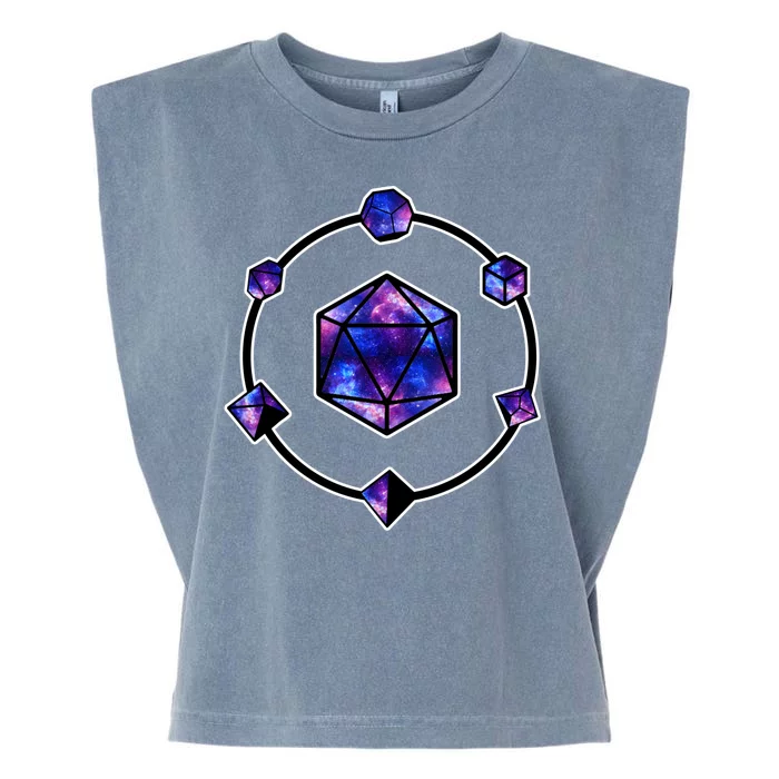 Polyhedral Dice Galaxy Circle Garment-Dyed Women's Muscle Tee