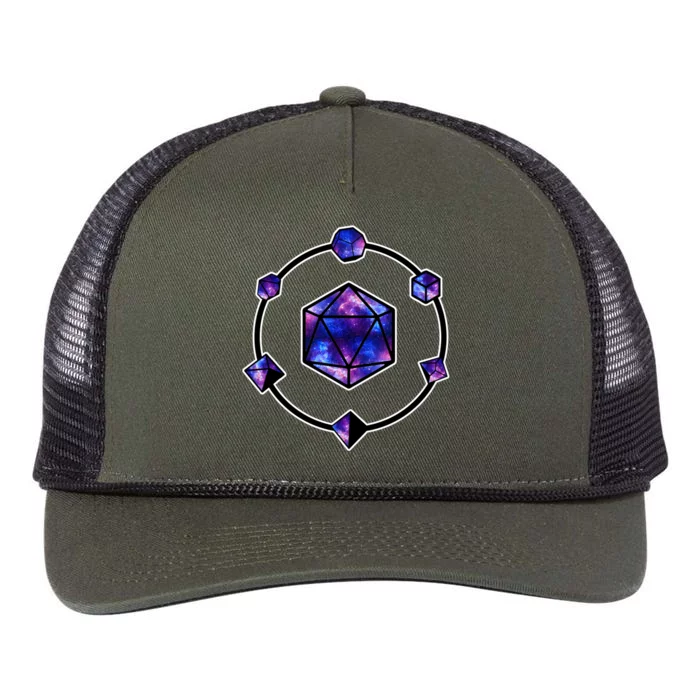 Polyhedral Dice Galaxy Circle Retro Rope Trucker Hat Cap