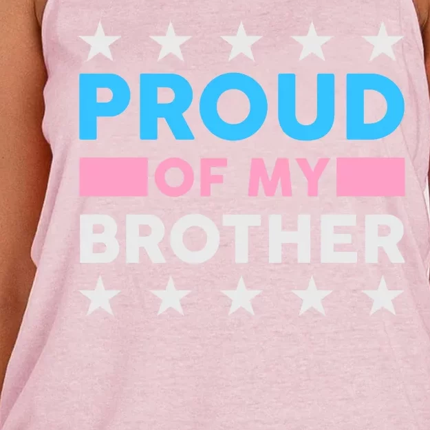 Proud Of My Brother LGBT Pride Women's Knotted Racerback Tank