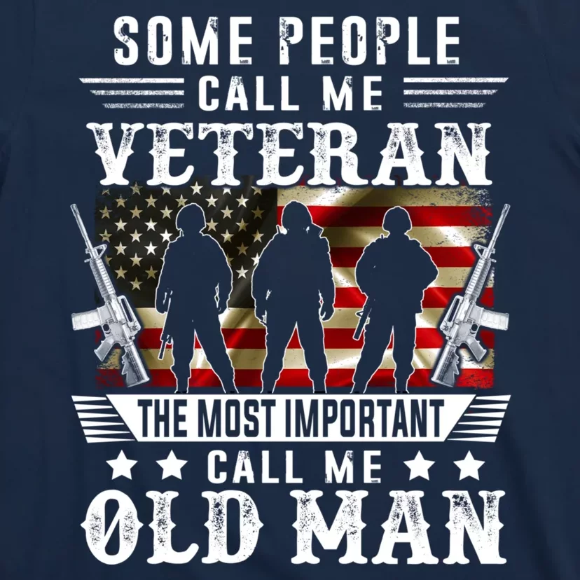 Proud Old Man Veteran American Flag Tees Veterans T-Shirt