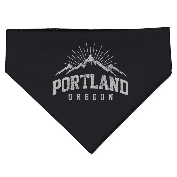 Portland Oregon Mountains Nature Outdoor Souvenir USA-Made Doggie Bandana