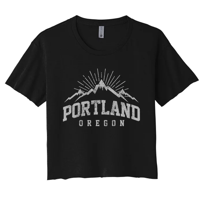 Portland Oregon Mountains Nature Outdoor Souvenir Women's Crop Top Tee