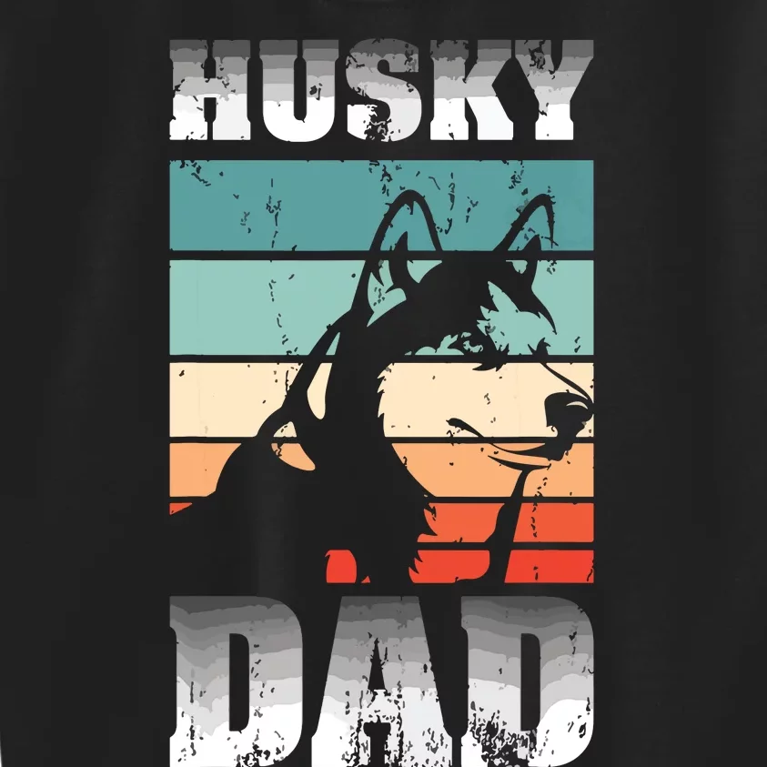 Pet Owner Men Husky Dad Fathers Day Dog Animal Retro Husky Kids Sweatshirt