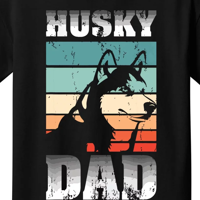 Pet Owner Men Husky Dad Fathers Day Dog Animal Retro Husky Kids T-Shirt