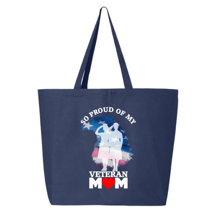 Proud Of My Veteran Mom Patriotic Vintage U S Military Funny Gift 25L Jumbo Tote