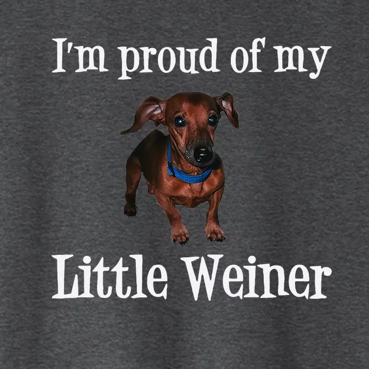 Proud Of My Little Wiener Funny Dog Women's Crop Top Tee