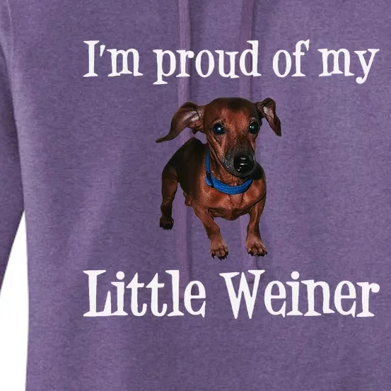 Proud Of My Little Wiener Funny Dog Women's Pullover Hoodie