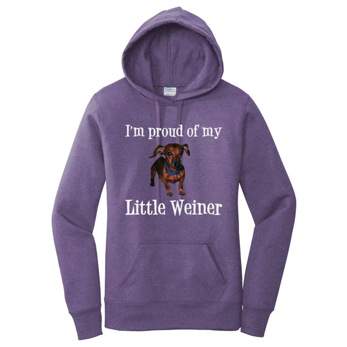 Proud Of My Little Wiener Funny Dog Women's Pullover Hoodie