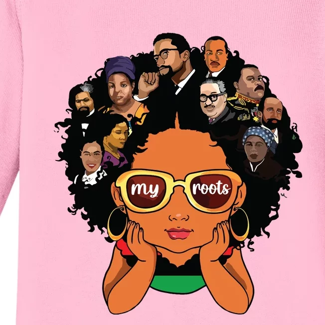 Proud Of My Roots Bhm Black Pride Black Melanin Girl Baby Long Sleeve Bodysuit