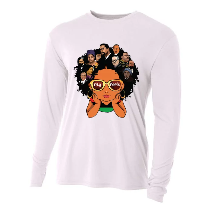 Proud Of My Roots Bhm Black Pride Black Melanin Girl Cooling Performance Long Sleeve Crew