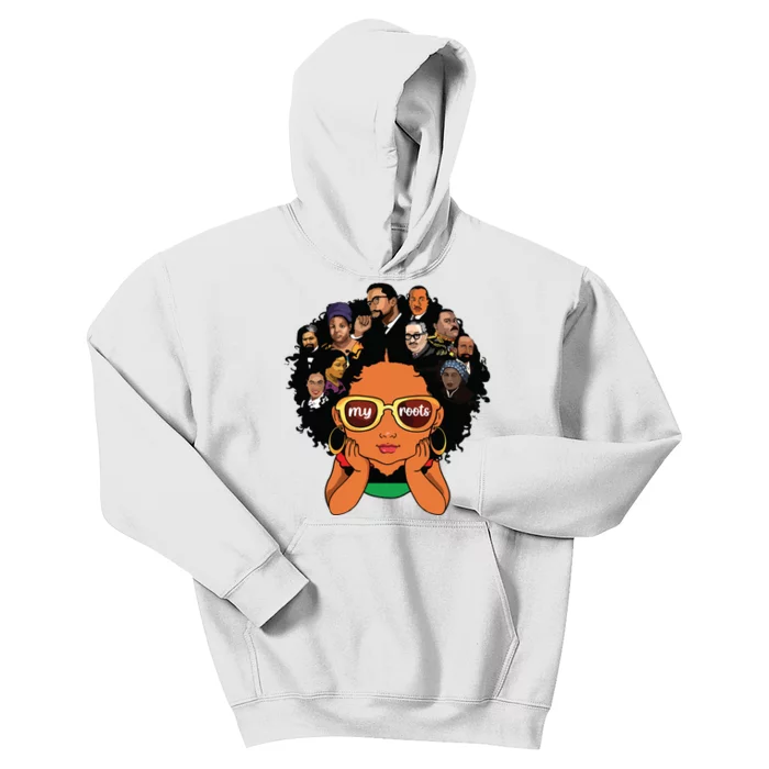 Proud Of My Roots Bhm Black Pride Black Melanin Girl Kids Hoodie