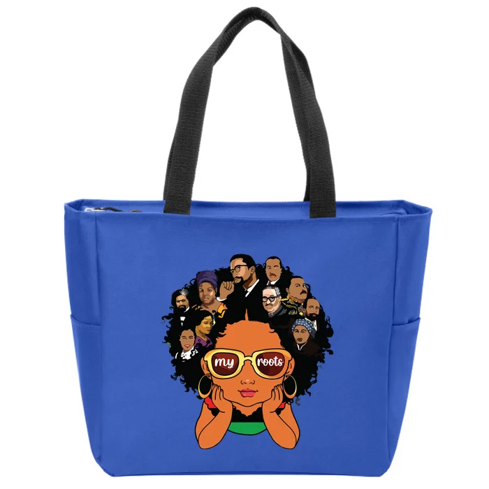 Proud Of My Roots Bhm Black Pride Black Melanin Zip Tote Bag