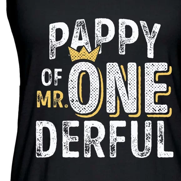 Pappy Of Mr Onederful 1st Birthday First OneDerful Matching Ladies Essential Flowy Tank