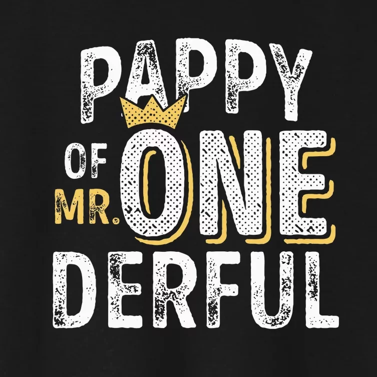 Pappy Of Mr Onederful 1st Birthday First OneDerful Matching Women's Crop Top Tee