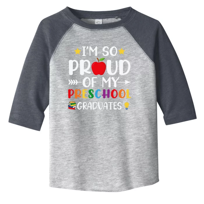 Proud Of My Preschool Graduates Last Day Of School Teacher Toddler Fine Jersey T-Shirt