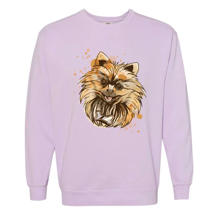 Pomeranian Dog Garment-Dyed Sweatshirt