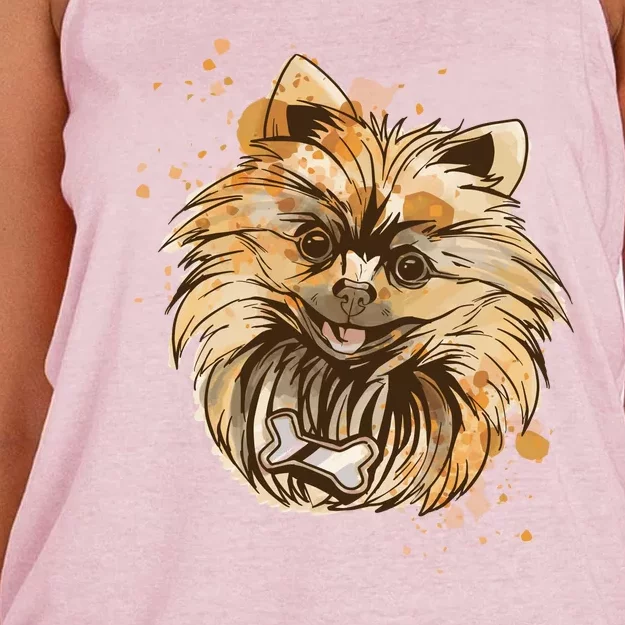 Pomeranian Dog Women's Knotted Racerback Tank