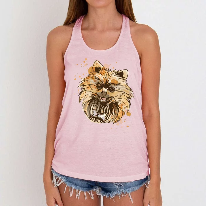 Pomeranian Dog Women's Knotted Racerback Tank