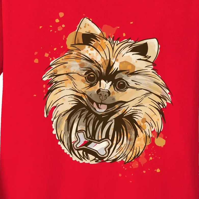 Pomeranian Dog Kids Long Sleeve Shirt